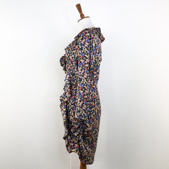 Veronica Beard Minna Floral Ruffled Silk Dress - Picture 5 of 12